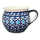 Mug, Belly Mug, 10 oz Medium in "Mosaic Blues" by Zaklady | Y911-D910