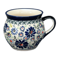 A picture of a Polish Pottery Zaklady 10 oz. Belly Mug (Floral Explosion) | Y911-DU126 as shown at PolishPotteryOutlet.com/products/10-oz-belly-mug-du126-y911-du126