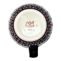A picture of a Polish Pottery Zaklady 10 oz. Belly Mug (Emerald Mosaic) | Y911-DU60 as shown at PolishPotteryOutlet.com/products/10-oz-belly-mug-emerald-mosaic-y911-du60