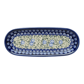 Polish Pottery Zaklady 11" x 4.5" Oval Serving Dish (Spring Swirl) | Y928A-A1073A Additional Image at PolishPotteryOutlet.com
