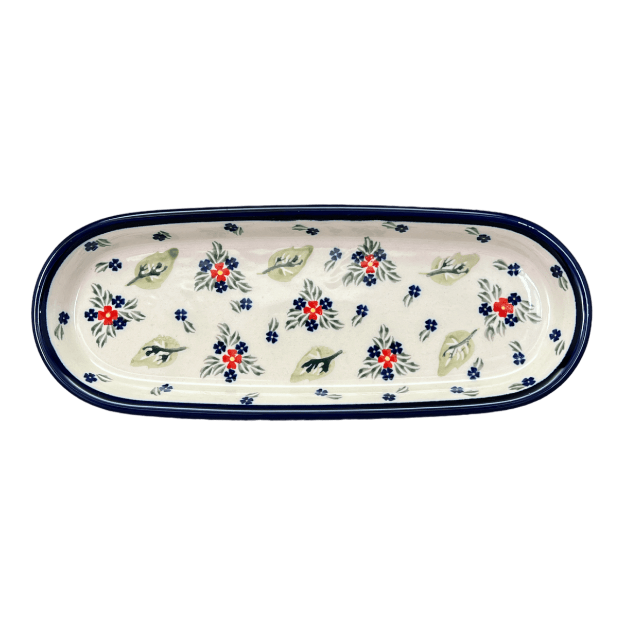 Serving Dish, Oval, 11" x 4.5" in "Mountain Flower" by Zaklady | Y928A-A1109A