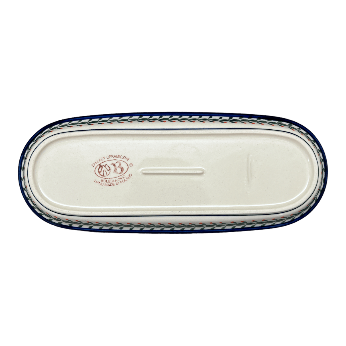 Serving Dish, Oval, 11" x 4.5" in "Scarlet Stitch" by Zaklady | Y928A-A1158A