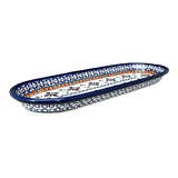 Serving Dish, Oval, 11" x 4.5" in "Blue Mosaic Flower" by Zaklady | Y928A-A221A