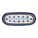 Serving Dish, Oval, 11" x 4.5" in "Blue Mosaic Flower" by Zaklady | Y928A-A221A