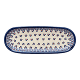 Serving Dish, Oval, 11" x 4.5" in "Falling Blue Daisies" by Zaklady | Y928A-A882A