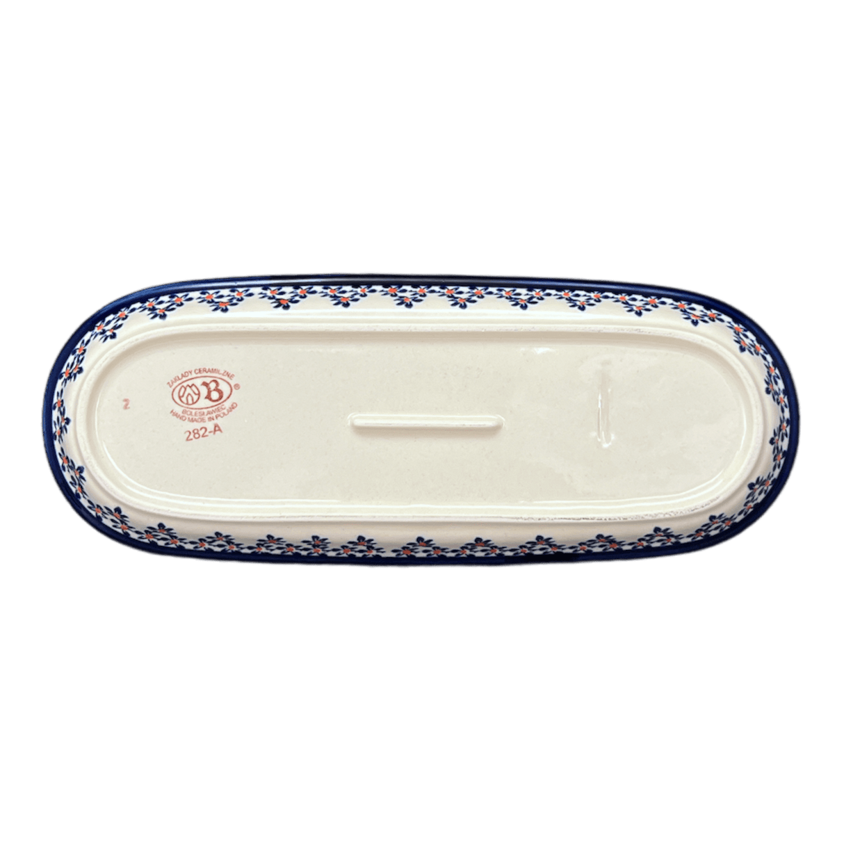 Serving Dish, Oval, 11" x 4.5" in "Falling Blue Daisies" by Zaklady | Y928A-A882A