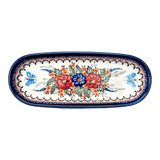 Serving Dish, Oval, 11" x 4.5" in "Butterfly Bouquet" by Zaklady | Y928A-ART149