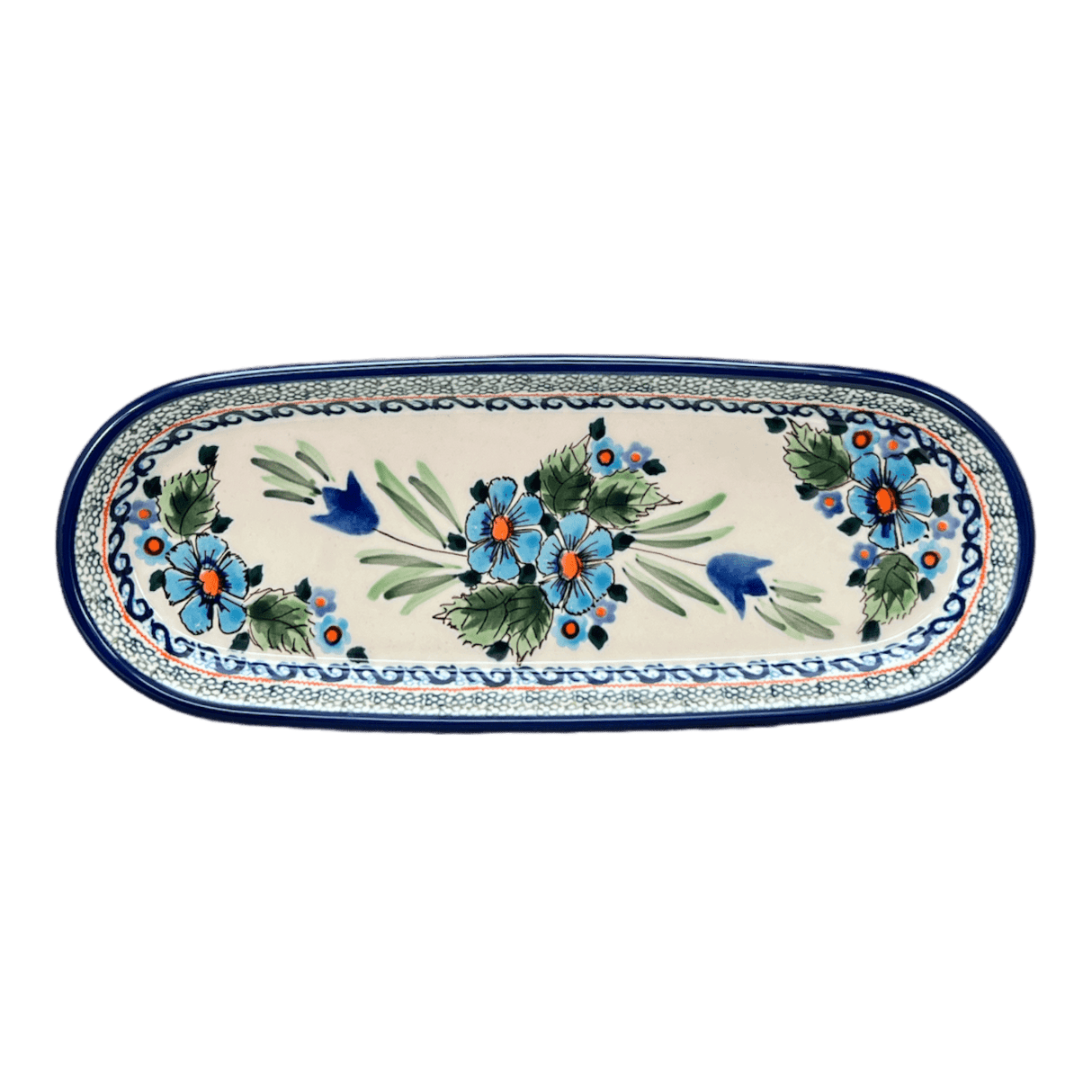 Serving Dish, Oval, 11" x 4.5" in "Julie's Garden" by Zaklady | Y928A-ART165