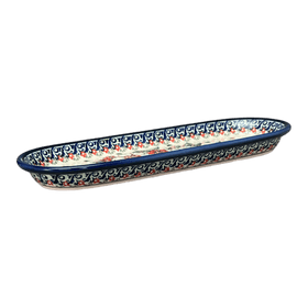Polish Pottery Zaklady 11" x 4.5" Oval Serving Dish (Cosmic Cosmos) | Y928A-ART326 Additional Image at PolishPotteryOutlet.com