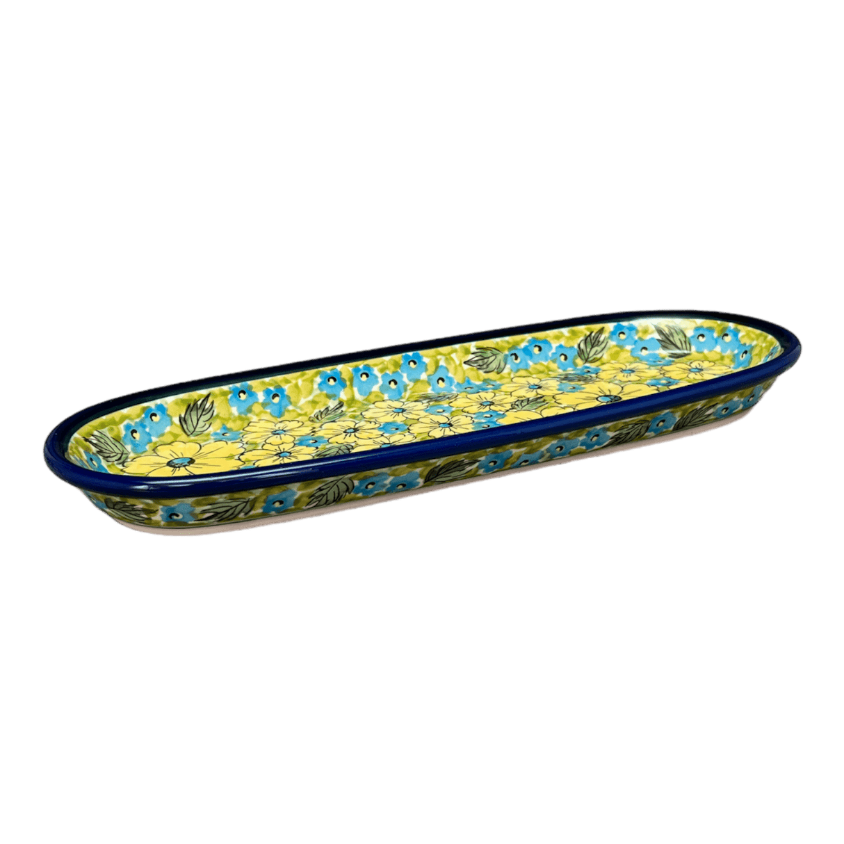 Serving Dish, Oval, 11" x 4.5" in "Sunny Meadow" by Zaklady | Y928A-ART332