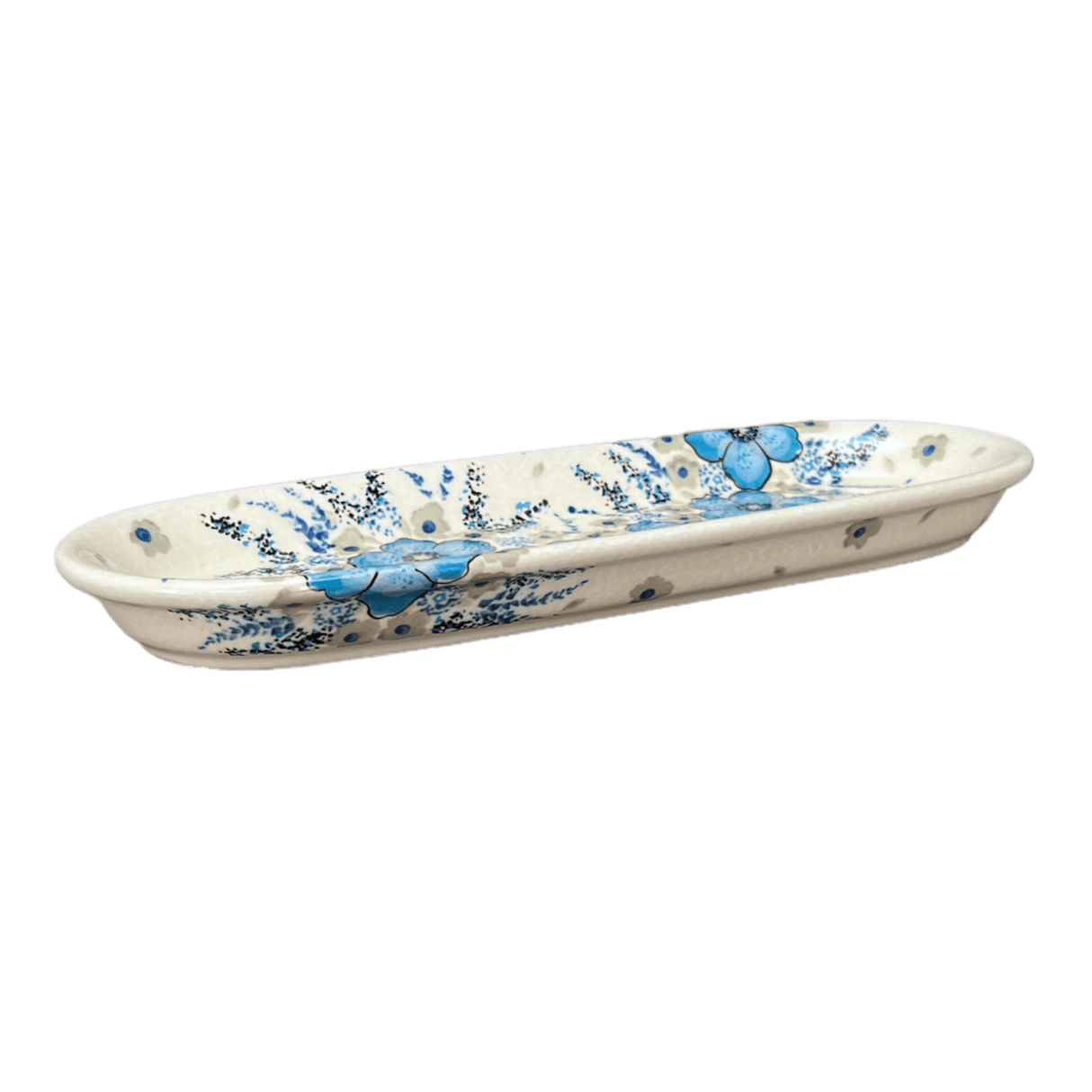 Serving Dish, Oval, 11" x 4.5" in "Something Blue" by Zaklady | Y928A-ART374