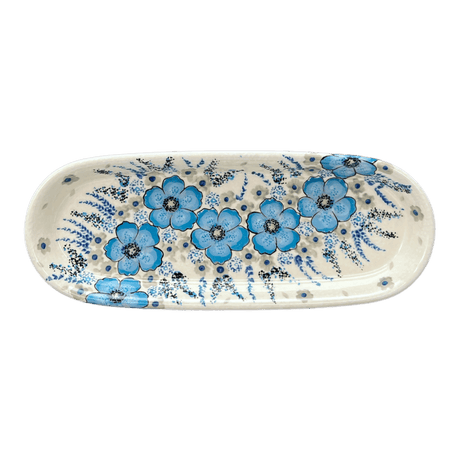 Serving Dish, Oval, 11" x 4.5" in "Something Blue" by Zaklady | Y928A-ART374