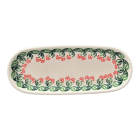 Polish Pottery Zaklady 11" x 4.5" Oval Serving Dish (Raspberry Delight) | Y928A-D1170 Additional Image at PolishPotteryOutlet.com