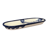 Polish Pottery 11" x 4.5" Oval Serving Dish (Blue Floral Vines) | Y928A-D1210A at PolishPotteryOutlet.com