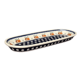 Serving Dish, Oval, 11" x 4.5" in "Persimmon Dot" by Zaklady | Y928A-D479