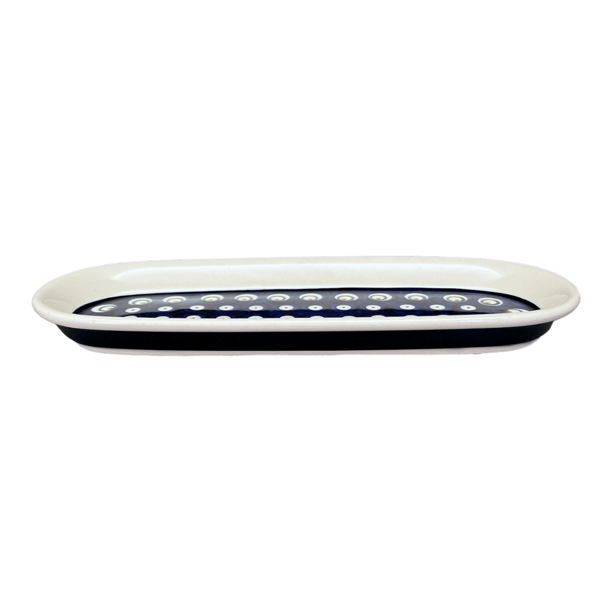 Serving Dish, Oval, 11" x 4.5" in "Peacock Burst" by Zaklady | Y928A-D487