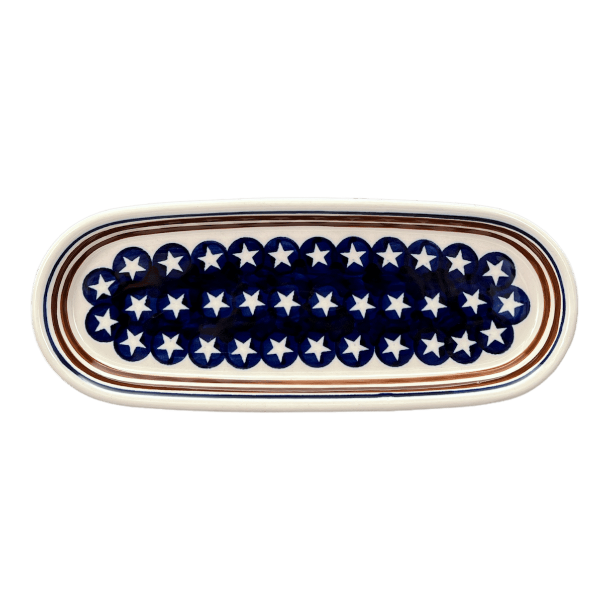 Serving Dish, Oval, 11" x 4.5" in "Stars & Stripes" by Zaklady | Y928A-D81