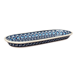 Serving Dish, Oval, 11" x 4.5" in "Mosaic Blues" by Zaklady | Y928A-D910