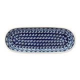 Serving Dish, Oval, 11" x 4.5" in "Mosaic Blues" by Zaklady | Y928A-D910