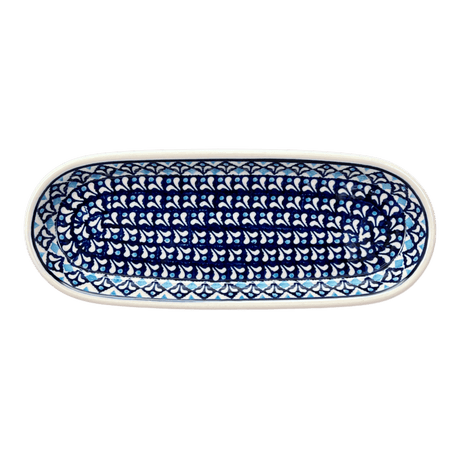 Serving Dish, Oval, 11" x 4.5" in "Mosaic Blues" by Zaklady | Y928A-D910