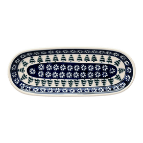 Polish Pottery 11" x 4.5" Oval Serving Dish (Floral Pine) | Y928A-D914 Additional Image at PolishPotteryOutlet.com