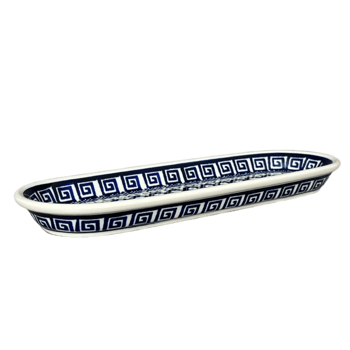 Serving Dish, Oval, 11" x 4.5" in "Grecian Dot" by Zaklady | Y928A-D923