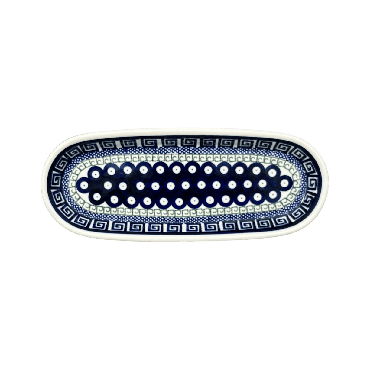 Serving Dish, Oval, 11" x 4.5" in "Grecian Dot" by Zaklady | Y928A-D923