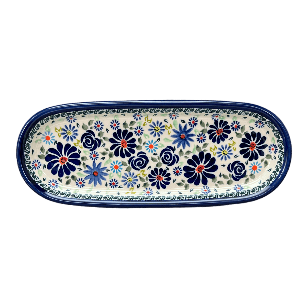 Serving Dish, Oval, 11" x 4.5" in "Floral Explosion" by Zaklady | Y928A-DU126