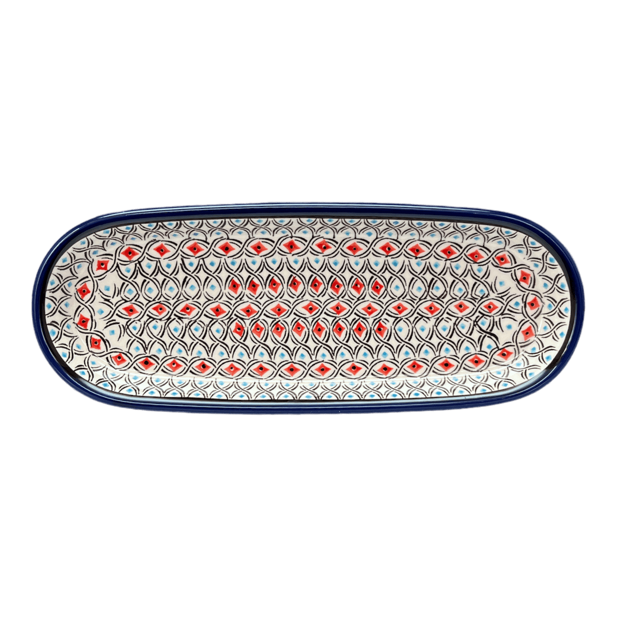 Serving Dish, Oval, 11" x 4.5" in "Beaded Turquoise" by Zaklady | Y928A-DU203