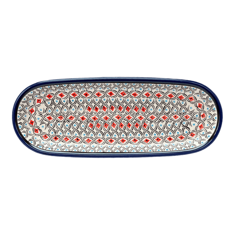 Serving Dish, Oval, 11" x 4.5" in "Beaded Turquoise" by Zaklady | Y928A-DU203