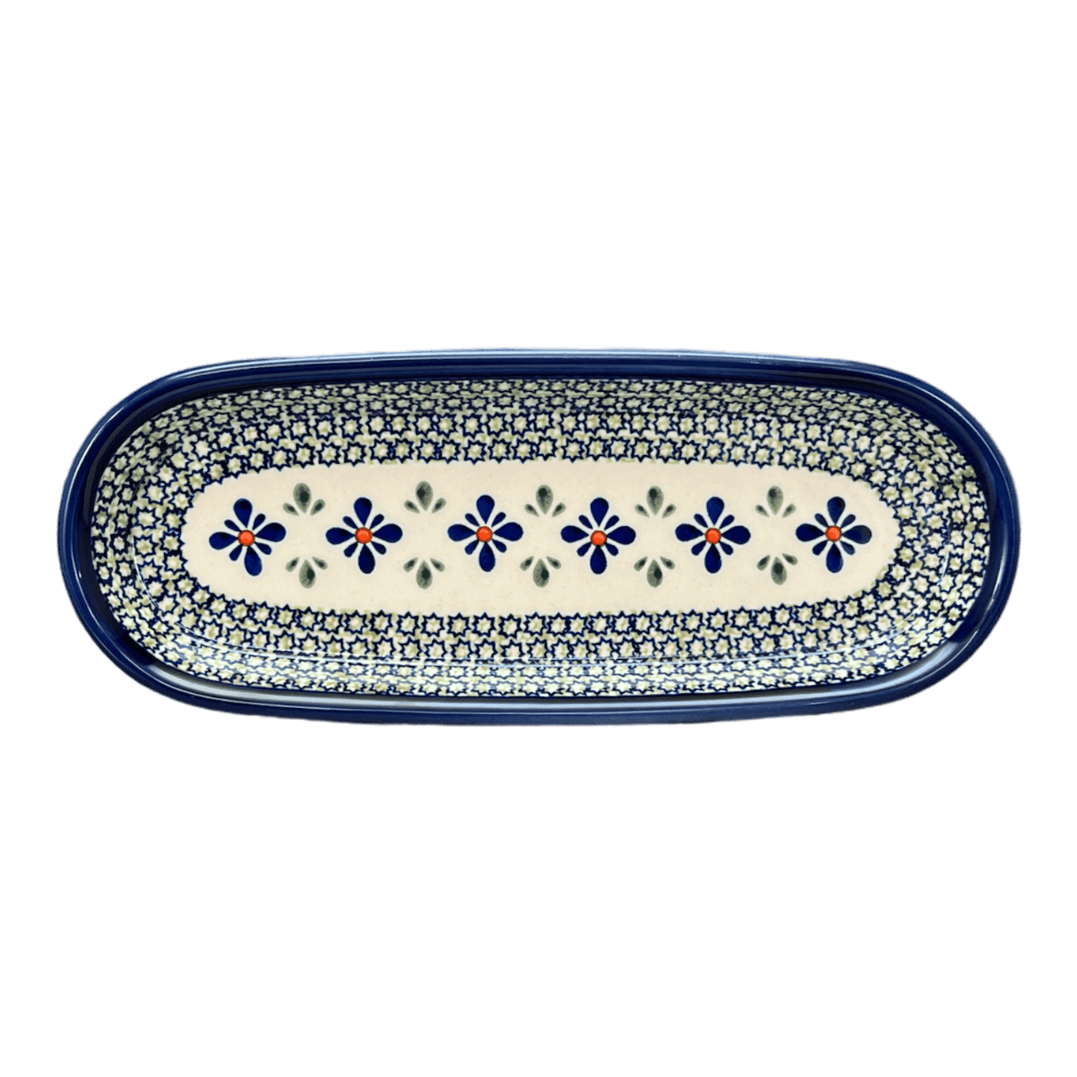 Serving Dish, Oval, 11" x 4.5" in "Emerald Mosaic" by Zaklady | Y928A-DU60