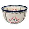 Polish Pottery Zaklady 8" Extra-Deep Bowl (Scarlet Stitch) | Y985A-A1158A at PolishPotteryOutlet.com