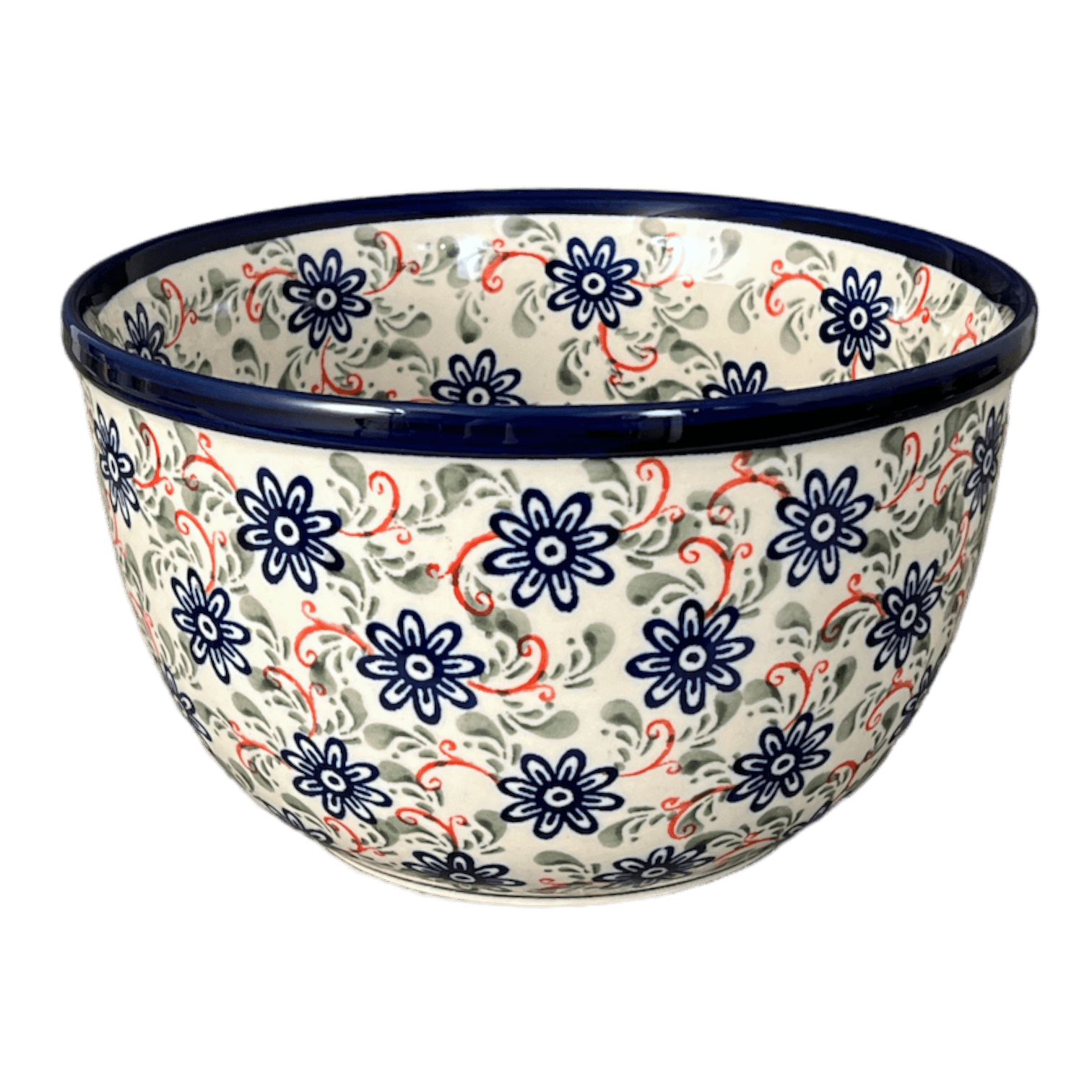 Zaklady Mosaic Flower Large Mixing Bowl Polish Pottery