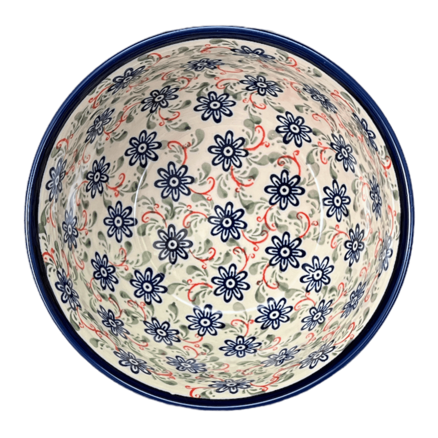 Zaklady Mosaic Flower Large Mixing Bowl Polish Pottery