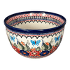 Polish Pottery Extra-Deep 8" Bowl (Butterfly Bouquet) | Y985A-ART149 at PolishPotteryOutlet.com