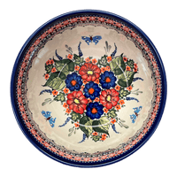 A picture of a Polish Pottery Zaklady Extra-Deep 8" Bowl (Butterfly Bouquet) | Y985A-ART149 as shown at PolishPotteryOutlet.com/products/zaklady-8-bowl-butterfly-bouquet-y985a-art149