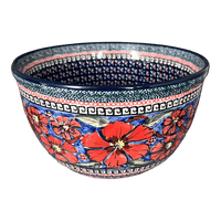 A picture of a Polish Pottery Zaklady Extra-Deep 8" Bowl (Exotic Reds) | Y985A-ART150 as shown at PolishPotteryOutlet.com/products/zaklady-8-bowl-exotic-reds-y985a-art150