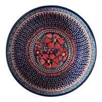 A picture of a Polish Pottery Zaklady Extra-Deep 8" Bowl (Exotic Reds) | Y985A-ART150 as shown at PolishPotteryOutlet.com/products/zaklady-8-bowl-exotic-reds-y985a-art150