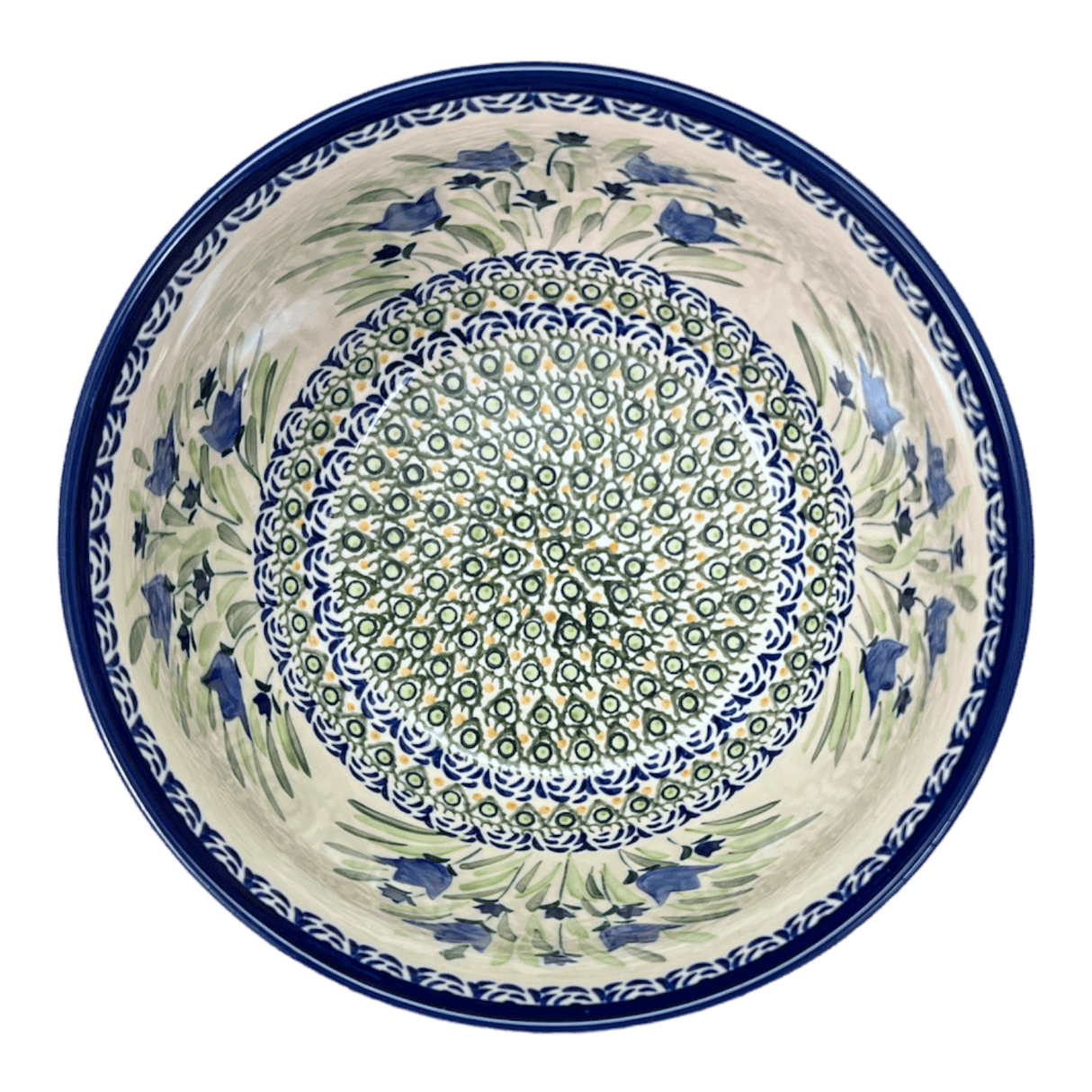 Bowl, Round, Extra-Deep, 8" in "Blue Tulips" by Zaklady | Y985A-ART160