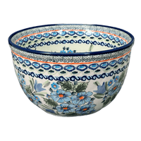 A picture of a Polish Pottery Bowl, Round, Extra-Deep, 8" in "Julie's Garden" by Zaklady | Y985A-ART165 as shown at PolishPotteryOutlet.com/products/zaklady-8-bowl-julies-garden-y985a-art165