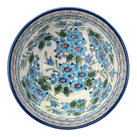 A picture of a Polish Pottery Zaklady Extra-Deep 8" Bowl (Julie's Garden) | Y985A-ART165 as shown at PolishPotteryOutlet.com/products/zaklady-8-bowl-julies-garden-y985a-art165