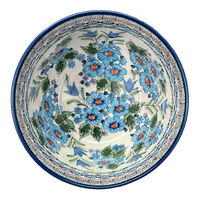 A picture of a Polish Pottery Bowl, Round, Extra-Deep, 8" in "Julie's Garden" by Zaklady | Y985A-ART165 as shown at PolishPotteryOutlet.com/products/zaklady-8-bowl-julies-garden-y985a-art165