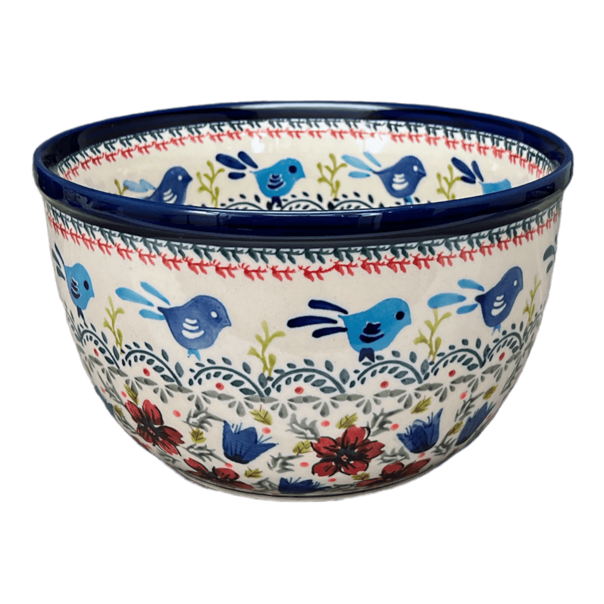 Bowl, Round, Extra-Deep, 8" in "Circling Bluebirds" by Zaklady | Y985A-ART214