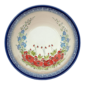 Polish Pottery Zaklady 8" Extra-Deep Bowl (Floral Crescent) | Y985A-ART237 Additional Image at PolishPotteryOutlet.com