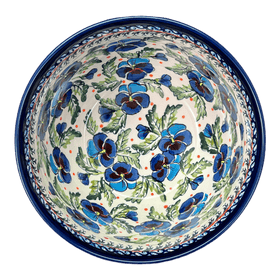 Polish Pottery Extra-Deep 8" Bowl (Pansies in Bloom) | Y985A-ART277 Additional Image at PolishPotteryOutlet.com
