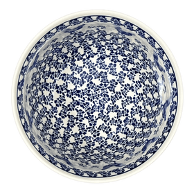 Polish Pottery Zaklady 8" Extra-Deep Bowl (Rooster Blues) | Y985A-D1149 Additional Image at PolishPotteryOutlet.com