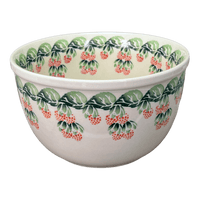 A picture of a Polish Pottery Zaklady Extra-Deep 8" Bowl (Raspberry Delight) | Y985A-D1170 as shown at PolishPotteryOutlet.com/products/zaklady-8-bowl-raspberry-delight-y985a-d1170