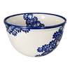 Polish Pottery Zaklady Extra-Deep 8" Bowl (Blue Floral Vines) | Y985A-D1210A at PolishPotteryOutlet.com
