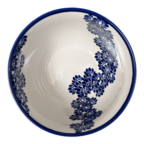 Polish Pottery Extra-Deep 8" Bowl (Blue Floral Vines) | Y985A-D1210A Additional Image at PolishPotteryOutlet.com