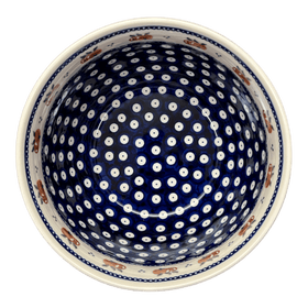 Polish Pottery Zaklady Extra-Deep 8" Bowl (Persimmon Dot) | Y985A-D479 Additional Image at PolishPotteryOutlet.com